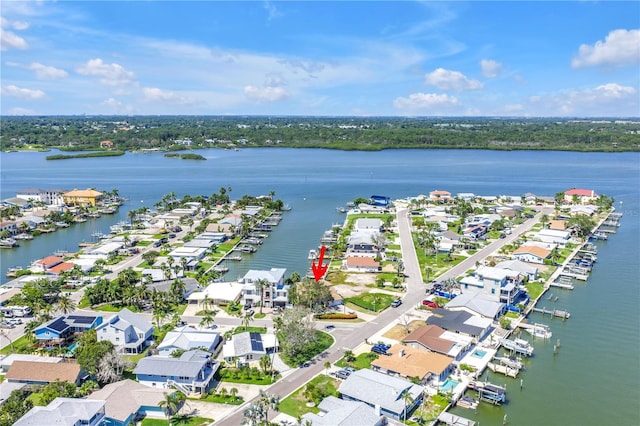 17601 Sterling Ter, Redington Shores, FL 33708 - aerial view of property and surrounding area with a large body of water and nearby suburban area