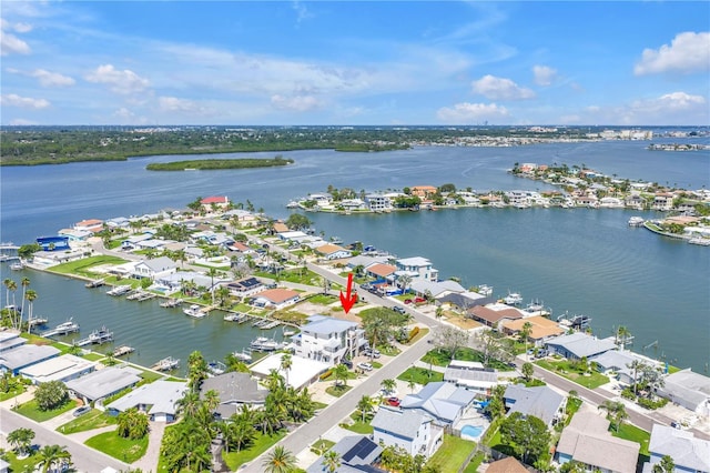 17601 Sterling Ter, Redington Shores, FL 33708 - aerial view of property and surrounding area featuring a large body of water and nearby suburban area