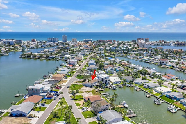 17601 Sterling Ter, Redington Shores, FL 33708 - aerial view of property's location featuring a large body of water and nearby suburban area