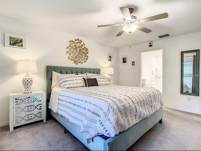 4282 Salt Springs Ln, Lakeland, FL 33811 - carpeted bedroom with a ceiling fan and connected bathroom