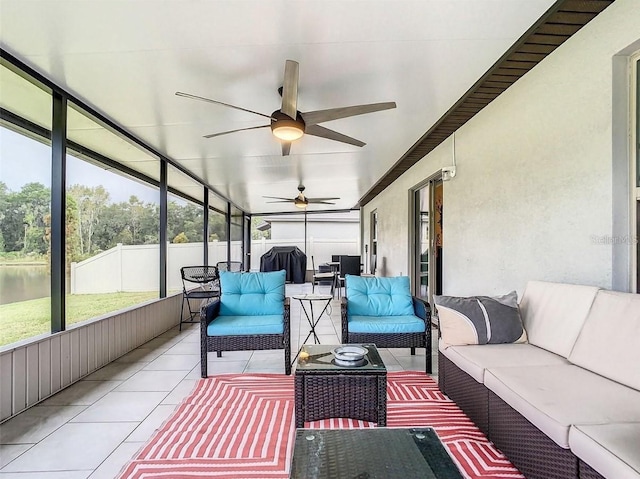 4282 Salt Springs Ln, Lakeland, FL 33811 - sunroom featuring ceiling fan and outdoor lounge area