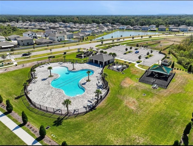 4282 Salt Springs Ln, Lakeland, FL 33811 - aerial view of residential area featuring a pool area