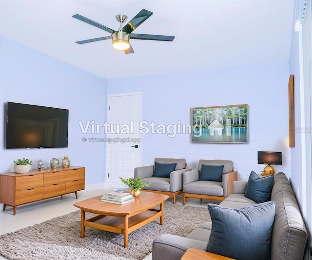 1302 Highview Rd, Brandon, FL 33510 - living room featuring ceiling fan