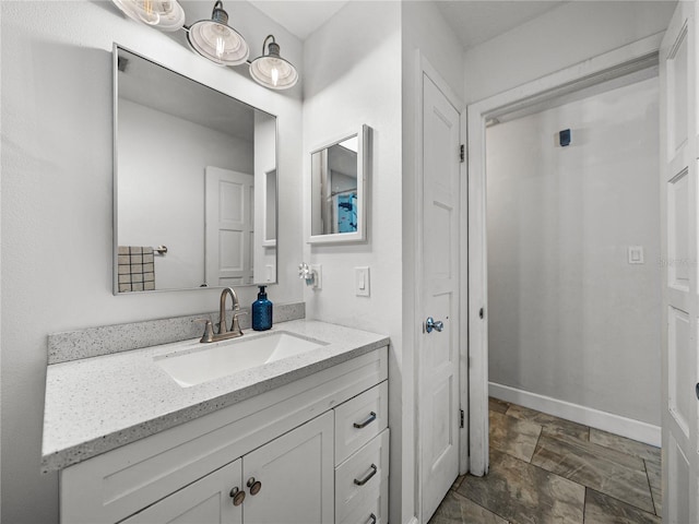 2937 Eagles Nest Rd, Fruitland Park, FL 34731 - bathroom featuring vanity and stone finish flooring