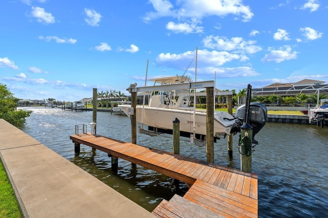 703 Islebay Dr, Apollo Beach, FL 33572 - dock with boat lift and a water view