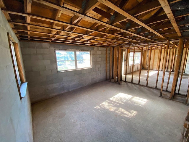13534 Evelane Dr, Hudson, FL 34667 - miscellaneous room featuring concrete block wall