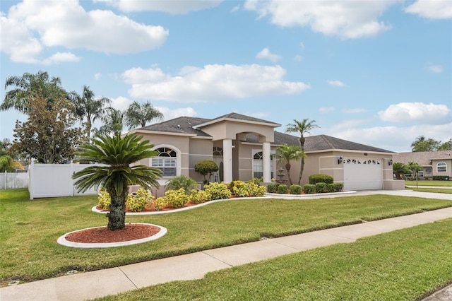 8704 Cypress Lakes Blvd, New Port Richey, FL 34653 - view of front facade with stucco siding, concrete driveway, a garage, and roof with shingles
