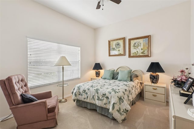 8704 Cypress Lakes Blvd, New Port Richey, FL 34653 - bedroom featuring light colored carpet and ceiling fan