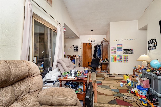 712 Divot Ln, Poinciana, FL 34759 - living area with a chandelier