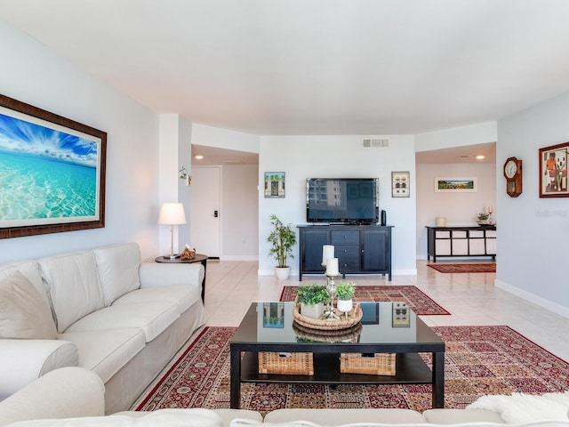 660 Island Way Unit 703, Clearwater Beach, FL 33767 - living area featuring light tile patterned floors and recessed lighting
