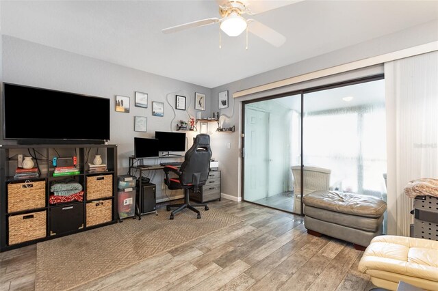 4905 25th St W Unit 101, Bradenton, FL 34207 - office area featuring wood finished floors and ceiling fan