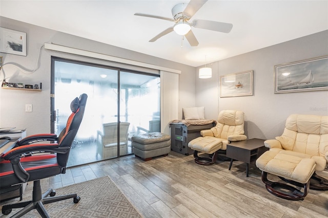 4905 25th St W Unit 101, Bradenton, FL 34207 - home office featuring wood finished floors and a ceiling fan