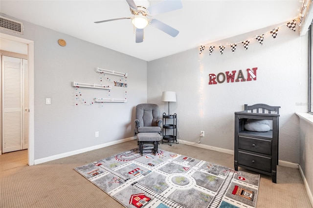 4905 25th St W Unit 101, Bradenton, FL 34207 - sitting room featuring carpet and ceiling fan
