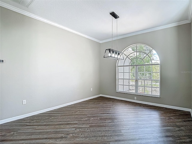 8303 Nightwalker Rd, Weeki Wachee, FL 34613 - unfurnished room featuring dark wood-style flooring and crown molding