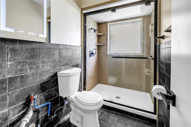 557 Crystal Dr, Madeira Beach, FL 33708 - bathroom with tile walls and a stall shower