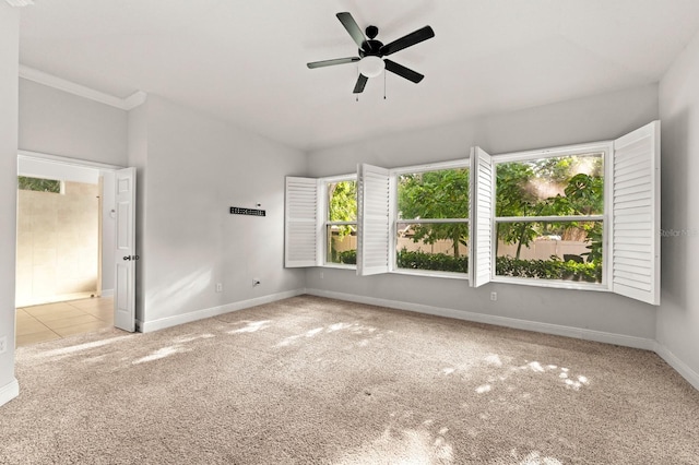 1304 Lorea Ln, Brandon, FL 33511 - carpeted spare room featuring baseboards and a ceiling fan