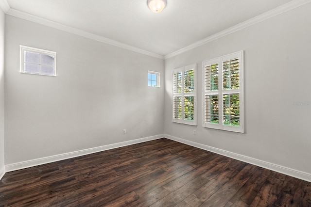 1304 Lorea Ln, Brandon, FL 33511 - empty room featuring dark wood-style flooring and crown molding