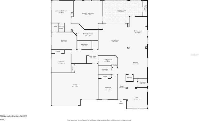 1304 Lorea Ln, Brandon, FL 33511 - view of floor plan / room layout