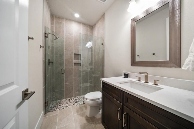2516 Cobalt Shores Ln, Clearwater, FL 33761 - bathroom with vanity, a stall shower, and recessed lighting
