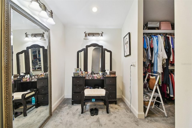 1020 Charles St, Clearwater, FL 33755 - bedroom with carpet, an office area, a spacious closet, and recessed lighting