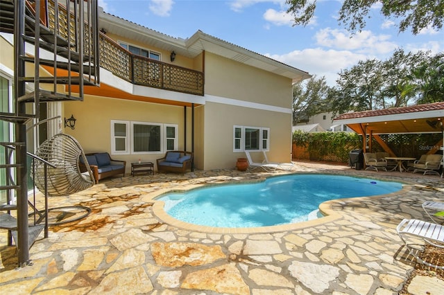 1020 Charles St, Clearwater, FL 33755 - view of swimming pool with a patio, grilling area, and outdoor lounge area