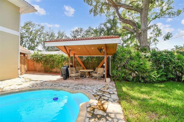 1020 Charles St, Clearwater, FL 33755 - view of pool featuring a patio and grilling area