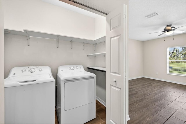 5413 Badini Way, Palmetto, FL 34221 - washroom featuring washer and dryer, wood tiled floors, and ceiling fan