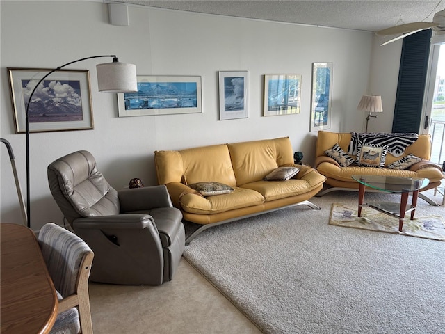 7401 Bay Island Dr S Unit 338, South Pasadena, FL 33707 - living area featuring carpet flooring and a textured ceiling