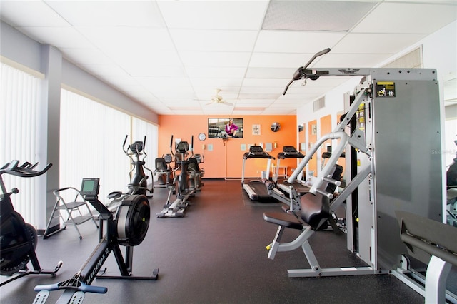 7401 Bay Island Dr S Unit 338, South Pasadena, FL 33707 - gym featuring a paneled ceiling