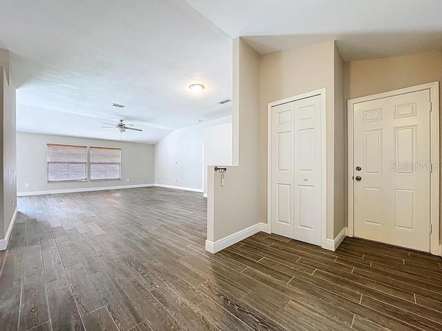 2049 Darlington Oak Dr, Seffner, FL 33584 - foyer entrance featuring dark wood finished floors and ceiling fan
