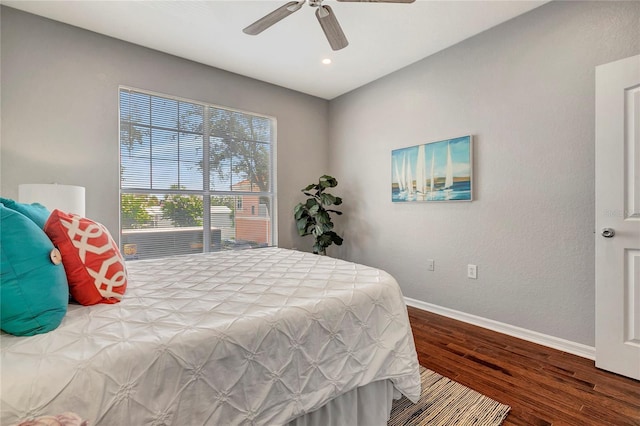 5000 Culbreath Key Way Unit 8-106, Tampa, FL 33611 - bedroom with wood finished floors, ceiling fan, and recessed lighting
