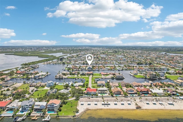 5521 Windward Way, New Port Richey, FL 34652 - aerial view of residential area featuring a large body of water