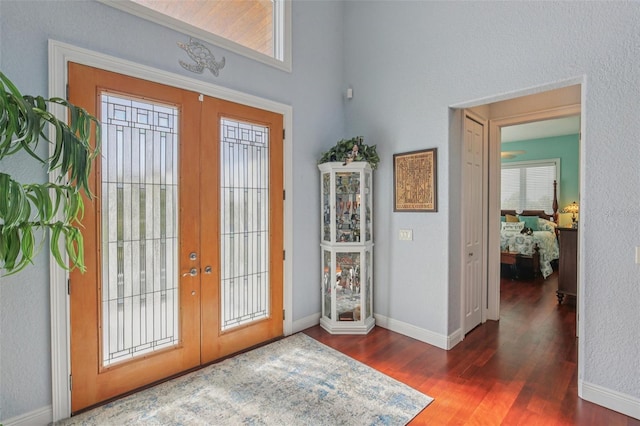 5521 Windward Way, New Port Richey, FL 34652 - foyer with french doors and wood finished floors