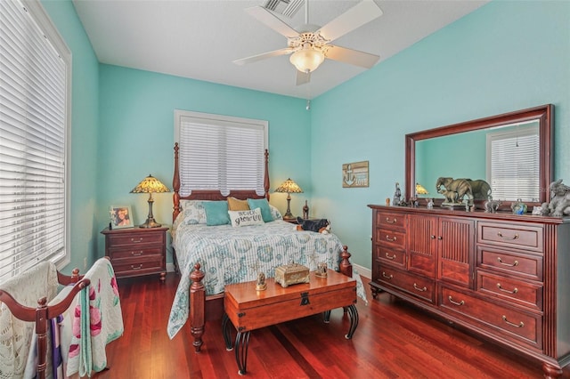5521 Windward Way, New Port Richey, FL 34652 - bedroom featuring wood finished floors and ceiling fan