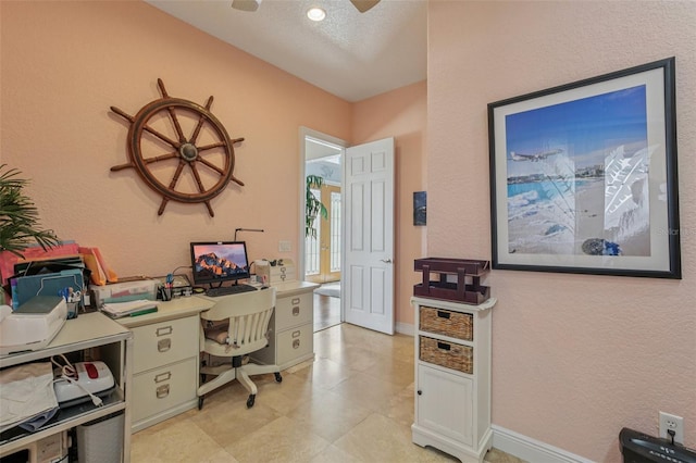 5521 Windward Way, New Port Richey, FL 34652 - office space with baseboards and ceiling fan