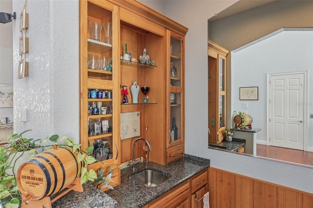5521 Windward Way, New Port Richey, FL 34652 - bar area featuring a sink and a textured wall