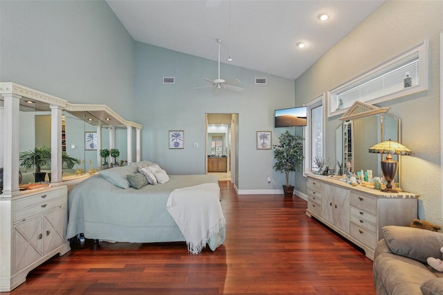 5521 Windward Way, New Port Richey, FL 34652 - bedroom with lofted ceiling and wood finished floors