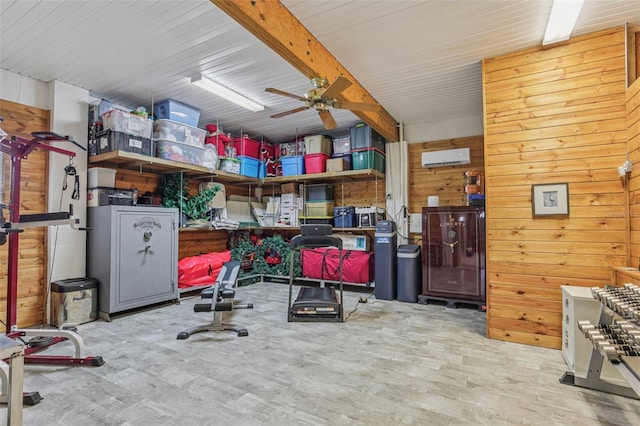 5521 Windward Way, New Port Richey, FL 34652 - storage room with ceiling fan and a wall unit AC
