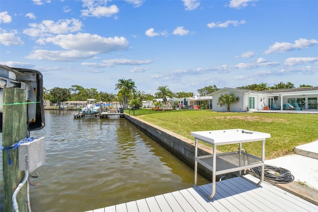 11599 Grove St, Seminole, FL 33772 - dock with a water view and a lawn
