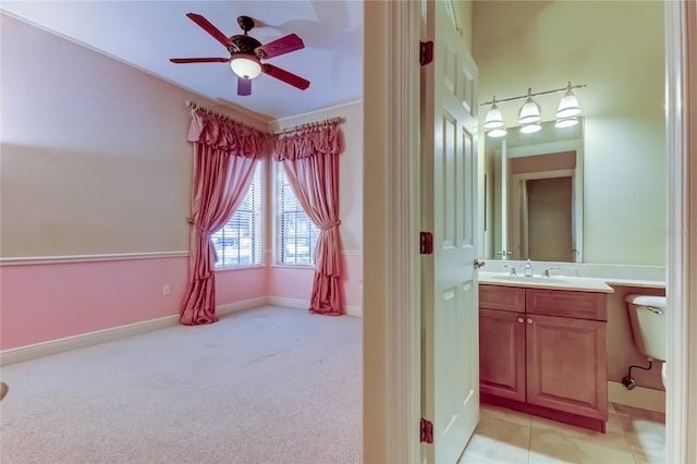 10504 Sabella Dr, Trinity, FL 34655 - bathroom with vanity and ceiling fan