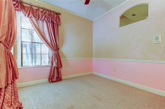 10504 Sabella Dr, Trinity, FL 34655 - carpeted empty room with ceiling fan and baseboards