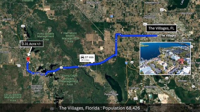 4251 E Walker St, Inverness, FL 34453 - aerial view of property's location