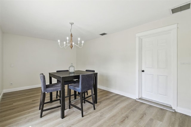 2004 Varner Cir, Winter Haven, FL 33884 - dining space featuring a chandelier and light wood finished floors
