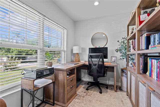 327 Sunny Ln, Belleair, FL 33756 - home office featuring baseboards and recessed lighting
