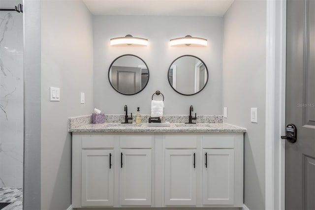 1762 Bayshore Blvd, Dunedin, FL 34698 - full bath featuring double vanity and a marble finish shower