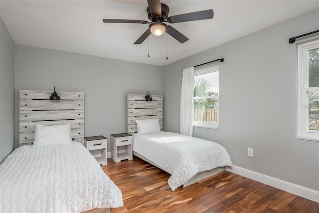 1762 Bayshore Blvd, Dunedin, FL 34698 - bedroom with wood finished floors and a ceiling fan