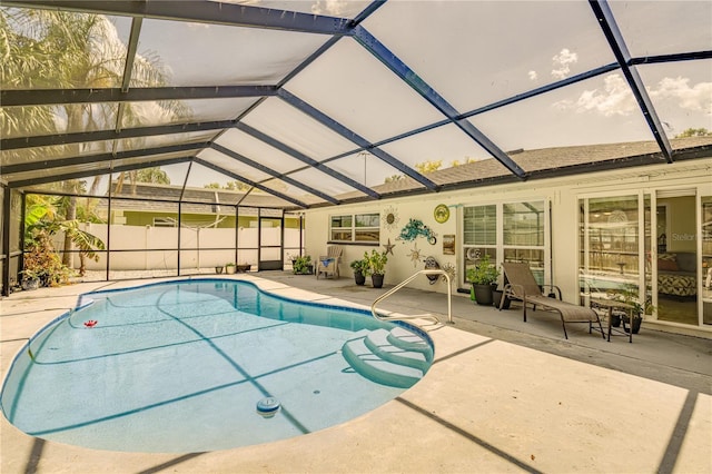 1954 Arvis Cir W, Clearwater, FL 33764 - view of swimming pool featuring a patio and a lanai