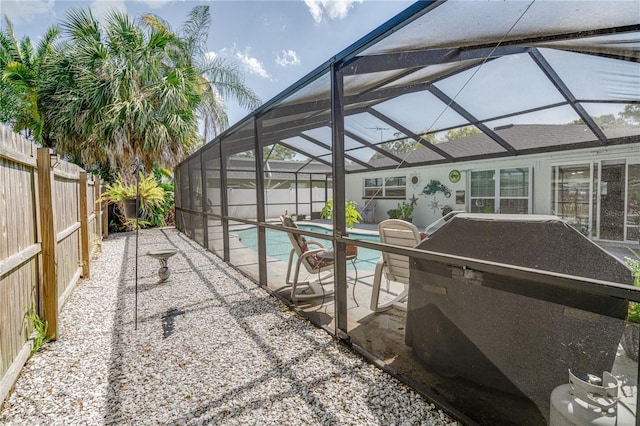 1954 Arvis Cir W, Clearwater, FL 33764 - view of pool with a patio, a fenced backyard, and a lanai