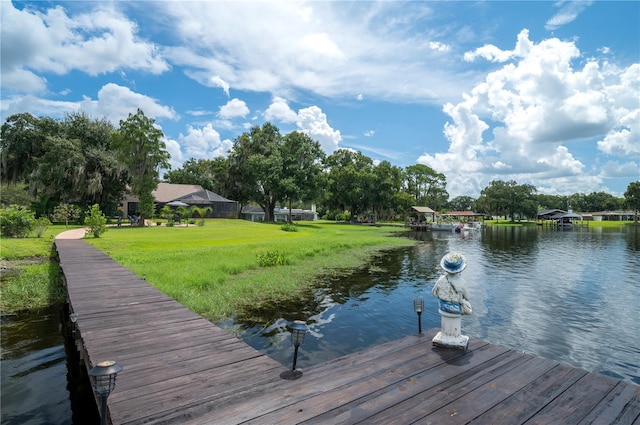 3539 Lake Padgett Dr, Land O Lakes, FL 34639 - dock featuring a water view and a yard