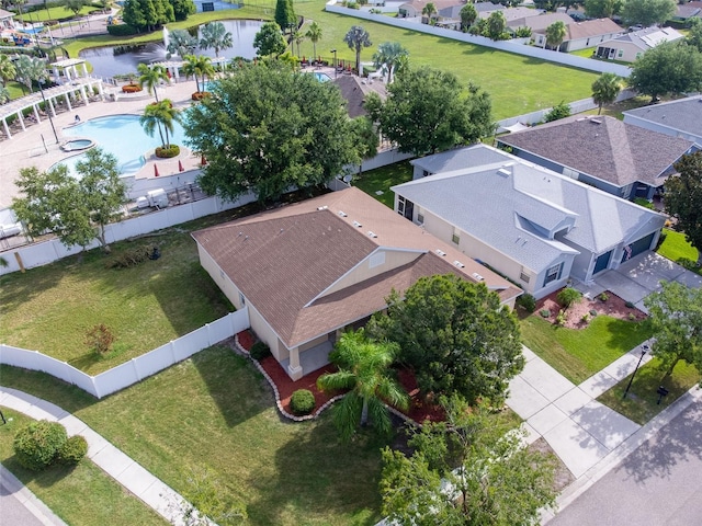 11212 Laurel Brook Ct, Riverview, FL 33569 - aerial perspective of suburban area featuring a pool area and a large body of water